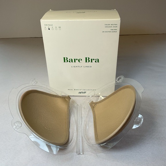 Aerie Bare Bra Size B Cup Beige MudNWT NO STRAP STICK ON BRA New In Box $32 MSRP - Picture 1 of 5